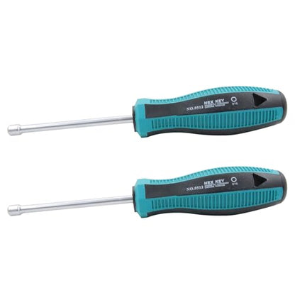 3/16 Inch Non-Magnetic Tip Six Point Hex Nut Driver with 3.7-Inch Round Shaft, Non-Slip Cushion-Grip Handle 2pcs - size: 3/16inch