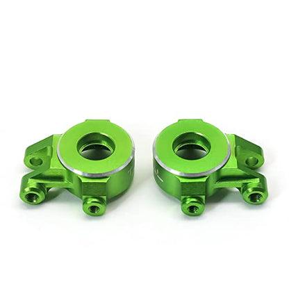 TREAL Aluminum 7075 Front Steering Knuckles Set (2P) L&R CNC Machined Upgrades Compatible with 1/18 TRX4M (Green) - color: Green