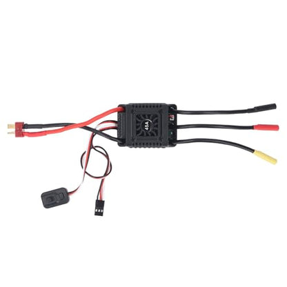 Brushless RC ESC Water Proof Electronic Speed Controller for 1/10 1/12 1/14 1/16 RC Cars, 2 to 3S Lipo Battery Compatible, High Performance, Easy Installation (45A)