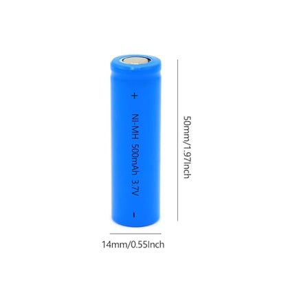 3.7V 500mAh Rechargeable Battery Flat Top NI-MH 14 * 50mm Battery for Headlamp,LED Flashlight,Mini Fans,RC Cars,etc.(0.55 * 1.97Inch)
