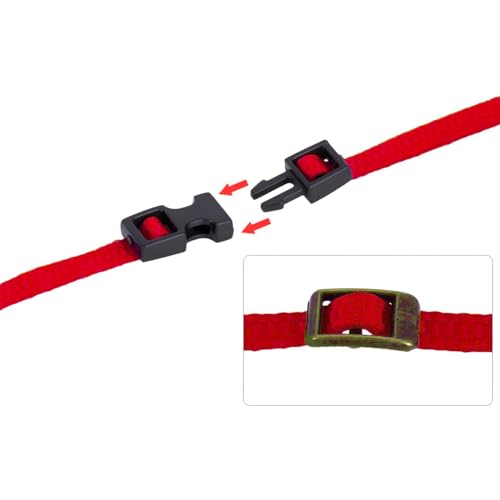 5 Pack RC Crawler Roof Rack Tie Down Straps with Buckles, 300mm, for 1/10 1/18 1/24 Scale Models Compatible with SCX24 TRX4M TRX4 TRX6 SCX10 (Red) - color: Red