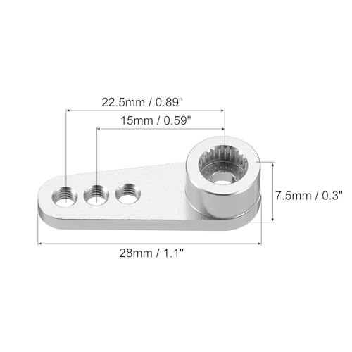 MECCANIXITY Metal 25T 25 Teeth Steering Servo Single Arm Horn Silver for DIY RC Car/Boat/Airplane Boat Accessories - color: Silver