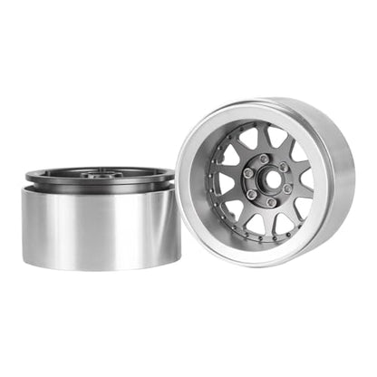Aluminum 2.2" Beadlock Wheel Offset -10mm Metal Rims for SCX10 RR10 TRX4 VS4-10 Gen8 1/10 RC Crawler Car Upgrade Parts (10-Spoke, Gray) - color: 10-spoke, Gray