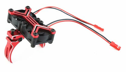 RC Motor Heatsink Dual 20000rpm 30mm Cooling Fan 40-42mm Adjustable Mount for 1/7 1/8 Arrma 4074 Motor, for 4274 4068 4268 Motor Upgrades Part(Red)