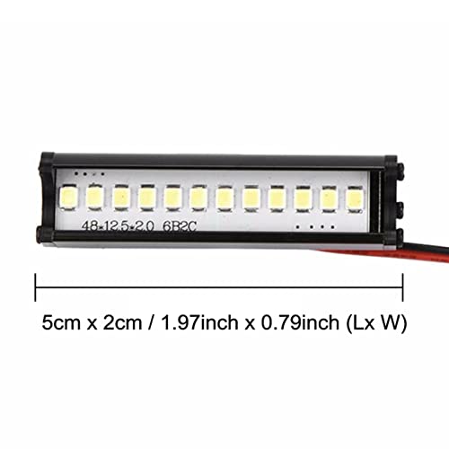 RC Light Bar 12LED Roof Lamp for 1/10 RC Crawler | Super bright,50mm/1.97",More robust thicker casing