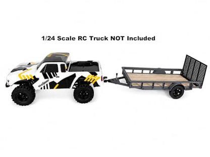 AM Scale 1/24-1/18 Utility Trailer, Compatible with axial SCX24, Traxxas TRX4M, Kyosho mini-z 4x4 (Grey) - color: Grey