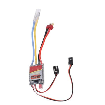 60A ESC Brushed Electronic Speed Controller, Fit for 540 550 380 370 RC Car Boat Motor, T Plug ESC for 1/16 1/12 /10 Electric RC Vehicles & Crawlers