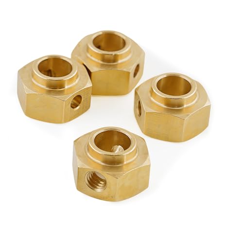 12mm Brass Wheel Hex Extension Adapters Compatible with TRX4 TRX6 1/10 RC Crawlers, Heavy Duty Wheel Hub Spacers, 4PCS (6mm)