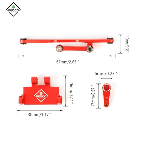 SCX24 Servo Mount Adjustable Steering Link and 15T Servo Arm Horn Set for Axial SCX24 Upgrade Parts Gladiator Bronco C10 JLU Deadbolt GX470 1/24 RC Crawler