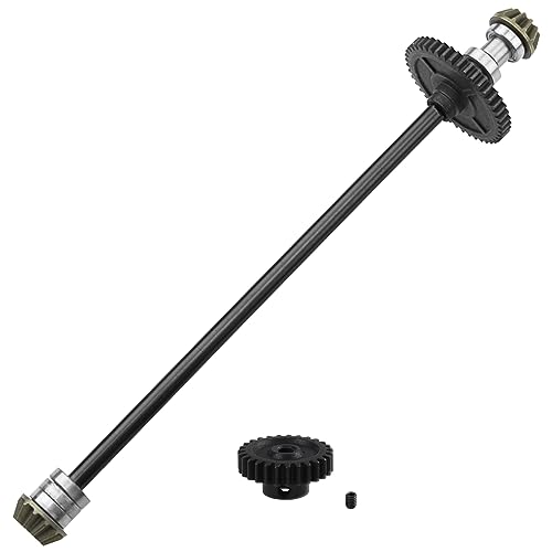 ShareGoo Metal Gearbox Housing Differential Cover & Differential Gear Set & Central Drive Shaft Compatible with WLtoys 144010 144001 144002 1/14 RC Car Upgrade Part (Black) - color: Black