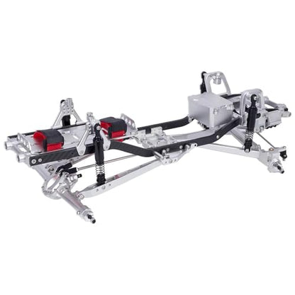 Twin I-Beam 2WD Pre-Runner CNC Aluminum Chassis Kit for 1/10 RC Crawler Axial SCX10 I II III Pro TRX4 Capra Upgrades (Silver) - color: Silver