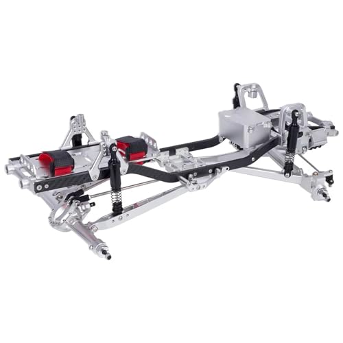 Twin I-Beam 2WD Pre-Runner CNC Aluminum Chassis Kit for 1/10 RC Crawler Axial SCX10 I II III Pro TRX4 Capra Upgrades (Silver) - color: Silver
