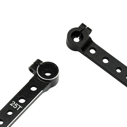 2Pcs 7075 Aluminum 25T Servo Arm Horn Long Steering Servo Arms RC Futaba Plane Helicopter Model Car（Black）