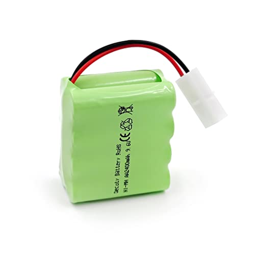 9.6V 2400mAh RC Battery, KET-2P Plug NiMH Rechargeable AA Battery Pack with Charge Cable for RC Car, RC Battle Tank, RC Boat