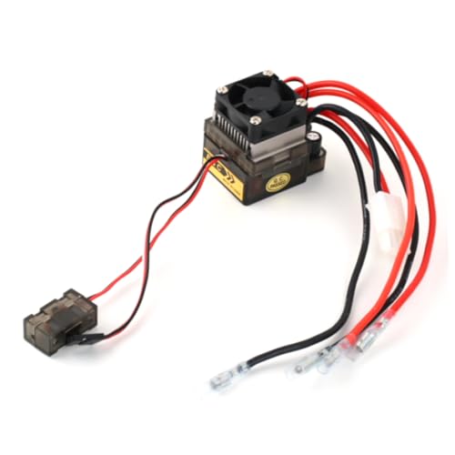 Cabilock 16V Brushed Esc with Cooling Fan and Brake Function for Rc Car Boat High Voltage Electronic Controller for Climbing Vehicles Durable and Construction