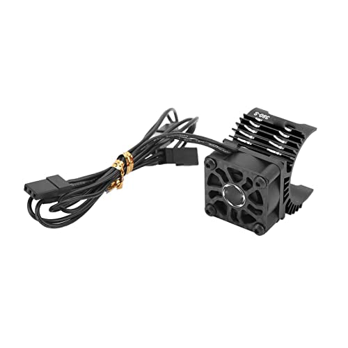 RC Motor Heat Sink Fan, High Speed 32000 RPM Prevents Overheating Aluminum Alloy for 28mm 29mm 380 Brushless Motors RC Car Enthusiasts Racing Off-Road - color: Black