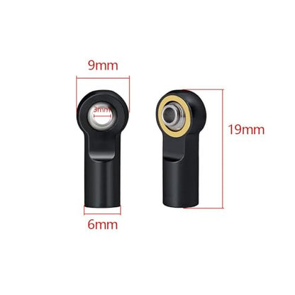 10PCS Metal Link Rod End M3 Ball Joint Head M3 RC Link Tie Rod End Ball Joint Head Holder Support Rod End Tool for 1/10 RC Car Truck Buggy Crawler(Black) - color: Black