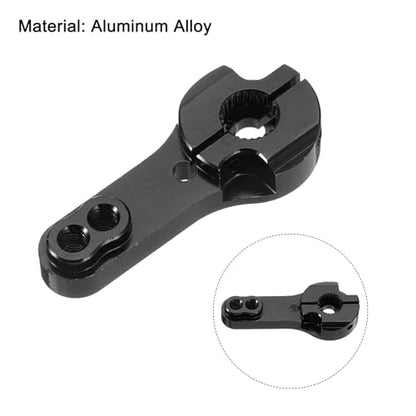 MECCANIXITY Aluminum Alloy 25T Steering Servo Arm Horn Black for DIY RC Car/Boat/Airplane Boat Accessories 2 Pcs - color: Black