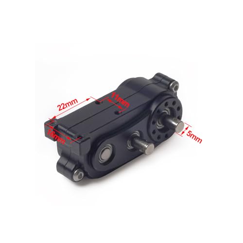 Metal Transfer Case with Reverse Shaft for 1/10 RC Crawler Axial SCX10 Chassis DIY Prefixal Planetary Gear Transmission Upgrade (Black)