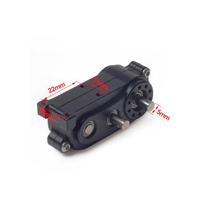 Metal Transfer Case with Reverse Shaft for 1/10 RC Crawler Axial SCX10 Chassis DIY Prefixal Planetary Gear Transmission Upgrade (Black)