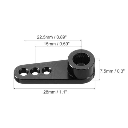 MECCANIXITY Metal 25T 25 Teeth Steering Servo Single Arm Horn Black for DIY RC Car/Boat/Airplane Boat Accessories - color: Black