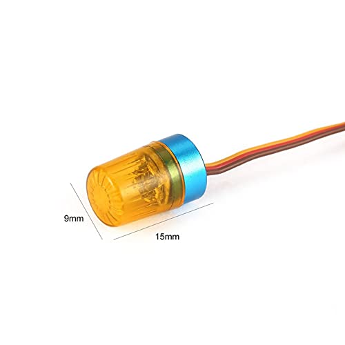LED Strobing Rotating Flashing Light 9x15mm Lamp for RC Model Police Firefighting Ambulance Car Truck Lighting (2 Pack, Yellow) - color: 2 Yellow, 9x15mm