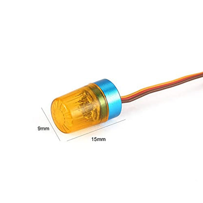 LED Strobing Rotating Flashing Light 9x15mm Lamp for RC Model Police Firefighting Ambulance Car Truck Lighting (2 Pack, Yellow) - color: 2 Yellow, 9x15mm