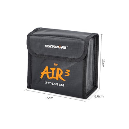 Battery Bag, Fireproof Explosion-Proof Lipo Battery Safe Bag Sleeve Lipo Guard Pouch Sack Charge Protection Bags For DJI Air 3 Drone (Three battery bag For DJI Air 3)