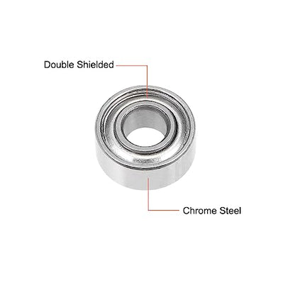uxcell 683ZZ Deep Groove Ball Bearing 3x7x3mm Double Shielded Chrome Steel Bearings 5-Pack - size: 3mmx7mmx3mm