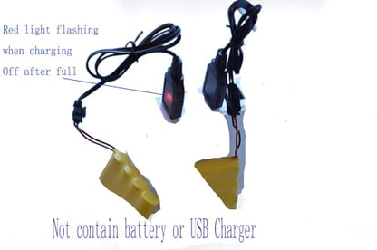 Blomiky 2 Pack SM-2P Ni-Cd or Ni-MH Battery Charger Cable for SY-E511 RC Excavator 4.8V NiCd or NiMH Battery 1:18 RC Car USB 4.8V 2
