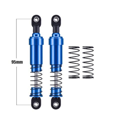 RCQQPS 4pcs Aluminum Big Bore Shocks for 1/10 RC Crawler LCG Chassis Gspeed V3 Element Enduro SCX10 TRX4 Gamde R1 Comp Builds DIY (Blue 95mm 4pcs) - color: Blue 95mm 4pcs