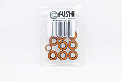 Bearing Kit Compatible with Tamiya Grasshopper/Hornet Precision (5x11x4mm/9pcs, 5x8x2.5mm/1pc) Orange Rubber Sealed