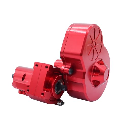 Metal Complete Transmission Cutoff Gearbox with Dig Gear for 1:10 Axial SCX10 AX10 Wraith RC Crawler Car (Red) - color: Red