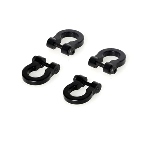 LCX 1/10th RC Crawler Car 4PCS Aluminum Bumper Tow Shackle Set for TRX4 TRX6 SCX10 II SCX10 III SCX10 PRO Gen7 Gen8 Gen9, Upgrades Parts Accessories (Black - CNC) - color: Black - Cnc