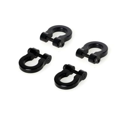 LCX 1/10th RC Crawler Car 4PCS Aluminum Bumper Tow Shackle Set for TRX4 TRX6 SCX10 II SCX10 III SCX10 PRO Gen7 Gen8 Gen9, Upgrades Parts Accessories (Black - CNC) - color: Black - Cnc