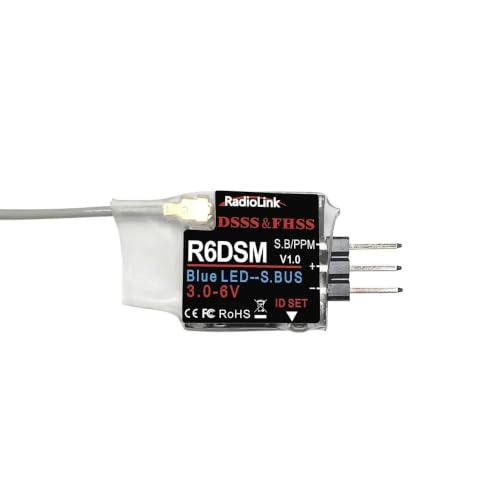 2.4GHz RC Receiver 4-12CH SBUS PPM PWM, DSSS FHSS Anti-Interference RSSI Telemetry Gyro Waterproof, Fits AT10II T8FB RC6GS for FPV Drone RC Car (R6DSM) - style: R6DSM