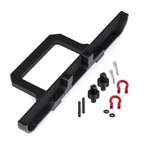 Metal Front Bumper with Tow Hooks Upgrades Parts Accessories | For 1/10 RC Crawler Car D90 D110