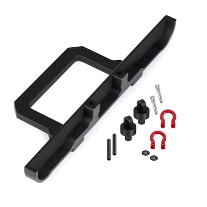 Metal Front Bumper with Tow Hooks Upgrades Parts Accessories | For 1/10 RC Crawler Car D90 D110
