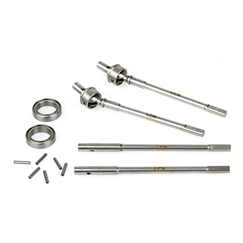 LCX Racing 1/10th RC Crawler Car Stainless Steel Front Portal Axle Internal CVD Drive Shaft Rear Portal Axle Drive Shaft for Axial SCX10 II AR44 Axle Portal Axles, Upgrades Parts Accessories