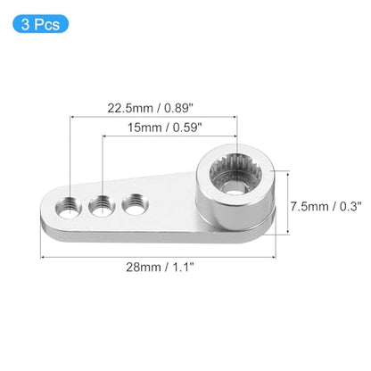 MECCANIXITY Aluminum Alloy 25T Steering Servo Single Arm Horn Silver for DIY RC Car/Boat/Airplane Boat Accessories 3 Pcs - color: Silver