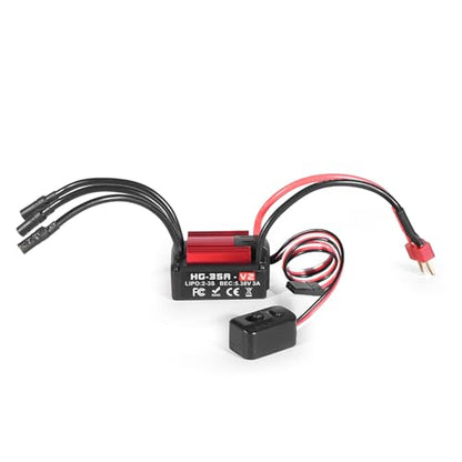 RiToEasysports Esc, Compatible Motor Water Proof Brushless Electronic Speed Controller for 1/10 Rc Crawler Cars (Red T Plug) - color: Red T Plug