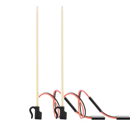 2PCS LED RC Whip Antenna Lights for RC Car/Boat, Blue Light | Cuttable Flexible, Easy Plug-and-Play RC Glow Antenna, Water-Resistant - color: Blue Light