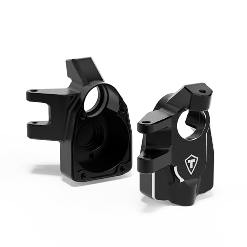 TREAL Aluminum 7075 Front Steering Knuckles Inner Portal Covers (2pcs) for Axial 1/8 AXP8 Gilamon(Black - color: Black