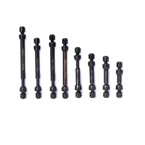 LCX 1/10th RC Crawler Car Hard Steel Universal Drive Shaft for RC Truck TRX4 TRX6 SCX10 SCX10 II SCX10 III SCX10 PRO UTB10 RBX10 Capra Gen8, Upgrades Parts Accessories (122-151mm / 4.80-5.94 in)