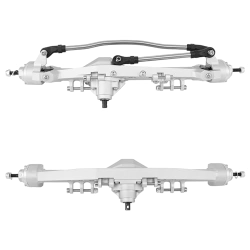 Full CNC Machined F9 Offset Portal Front Rear Axle with Adjustable Link Mount for 1/10 RC Crawler Capra Gmade R1 Rock Buggy LCG Cheater Rigs 1.9 UTB Shafty (Silver) - color: Silver
