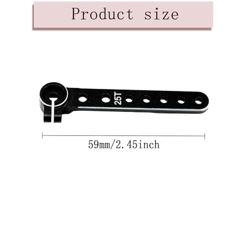 2Pcs 7075 Aluminum 25T Servo Arm Horn Long Steering Servo Arms RC Futaba Plane Helicopter Model Car（Black）