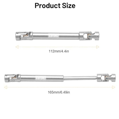 daitoku Stainless Steel Drive Shaft (112-165mm) for 1/10 Traxxas TRX6 Axial SCX10 Wraith Capra D90 TF2 Redcat GEN8 RC Crawler Car (2PCS)