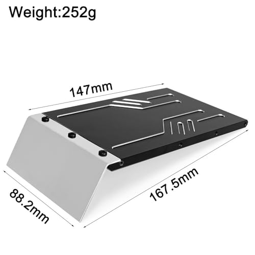 Aluminum Alloy Chassis Skid Plate Tail Mud Guard Fender RC Upgrade Parts for 1/7 RLAARLO MK07 YK07 Crawler RC Car (Black) - color: Black