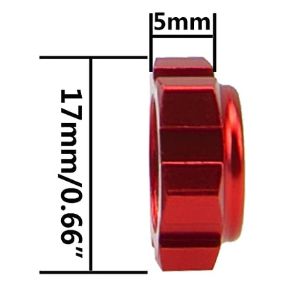 Metal Anti-dust Wheel Hub Cover 17mm Dust Lock Nuts Adapter Compatible with Arrma 1/7 Mojave Felony Infraction 6S 1/8 Kraton Senton Outcast Talion Typhon RC Car (Red) - color: Red