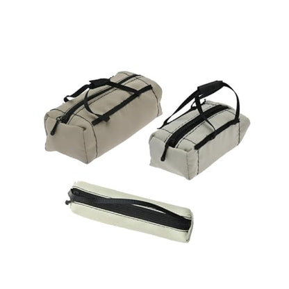 3 Pieces RC Car High Simulation Luggage Bags Accessoires Decoration Model Car Travel Bags for 1:10 RC Crawler Car Spare Parts, Gray